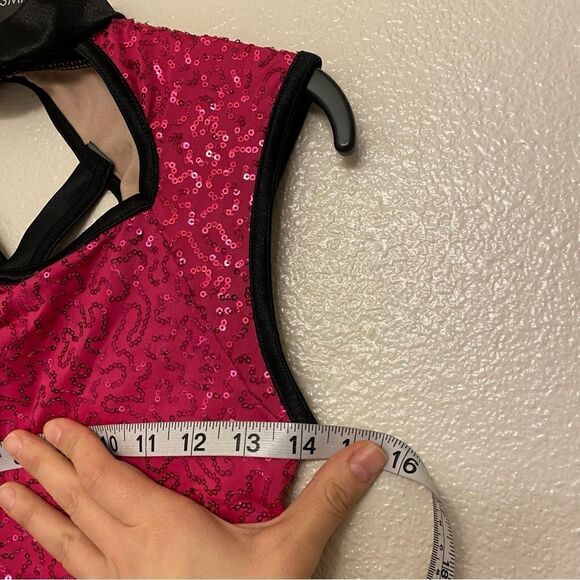 WEISSMAN Dance Costume hot pink sassy sequin tutu Glamorous 7955 Child LC - Picture 4 of 11